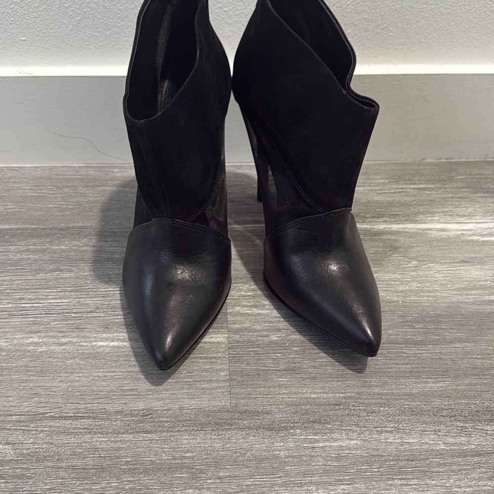 SCHUTZ Pia High Heel Leather/Mesh Booties - Picture 2 of 7